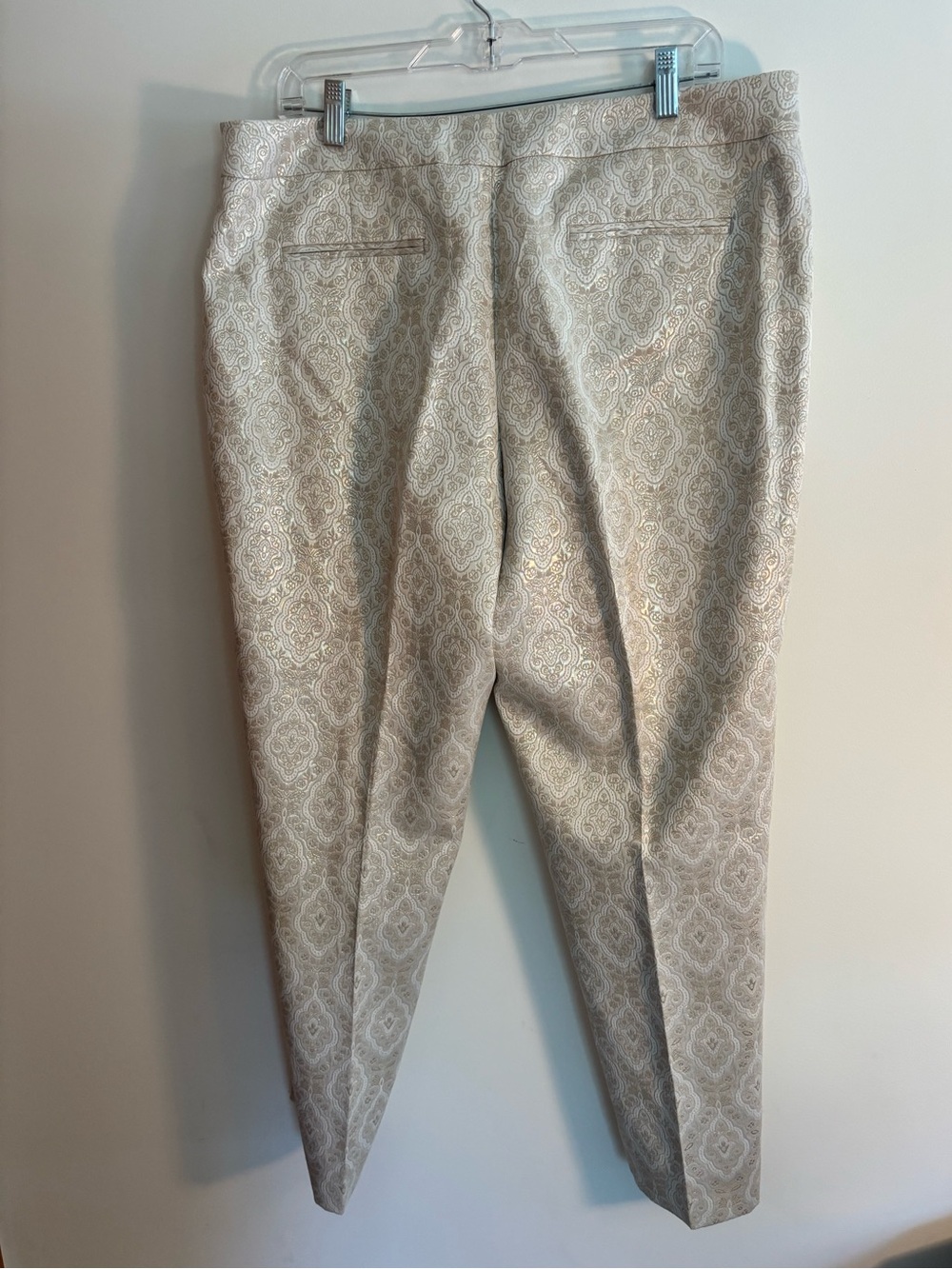 Talbots Cream Brocade Trousers - Picture 4 of 6
